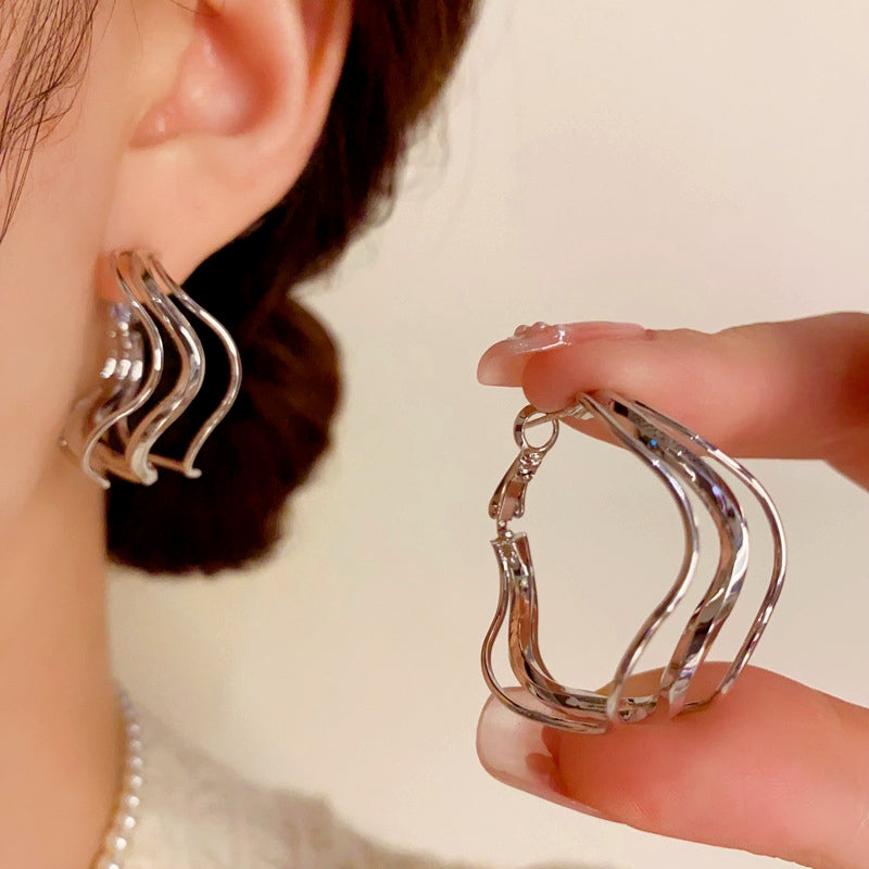 14K Gold-Plated Luxury Irregular Multi-Layer Earrings