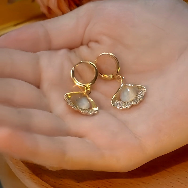 14K Gold-Plated Luxury Leaf Earrings