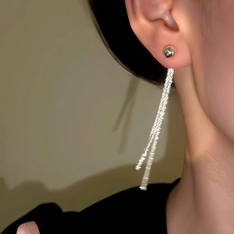 14K Gold-Plated Luxury Long Tassel Earrings