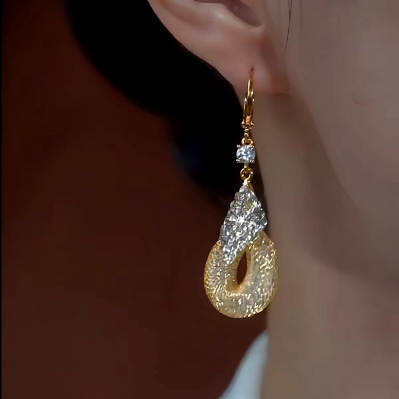 14K Gold-Plated Luxury Mesh Water Drop Earrings