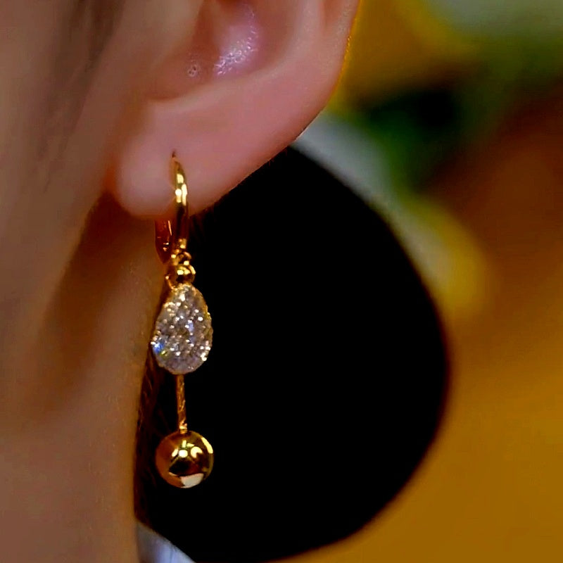 14K Gold-Plated Luxury Mesh Water Drop Earrings