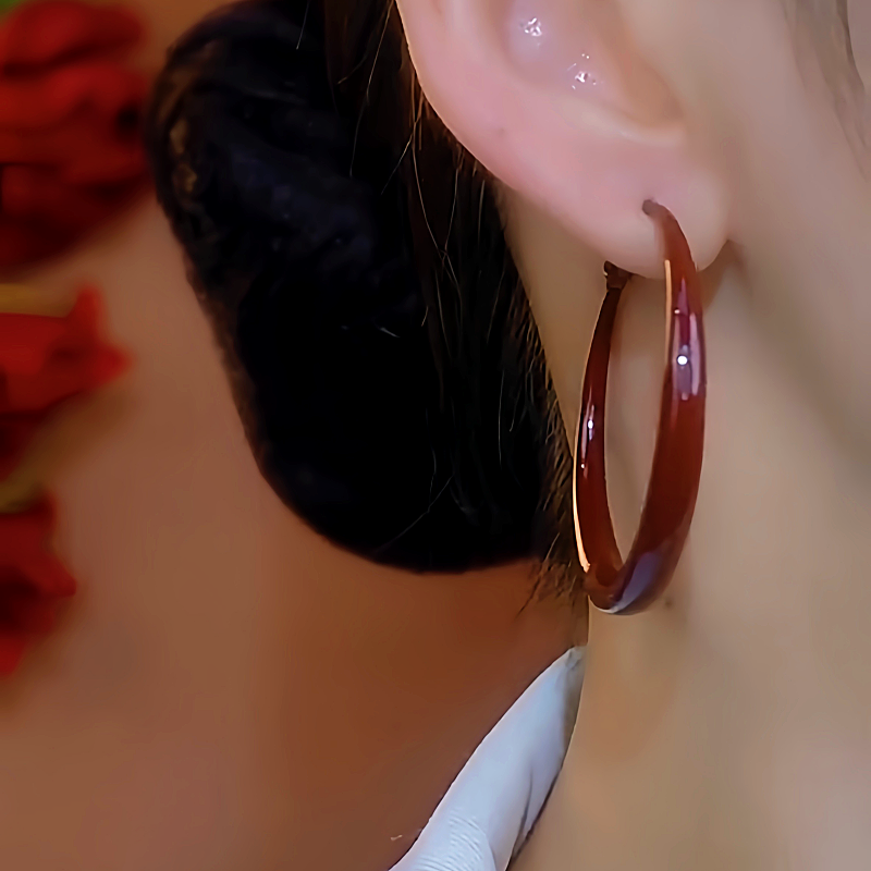 14K Gold-Plated Luxury Plain Hoop Earrings