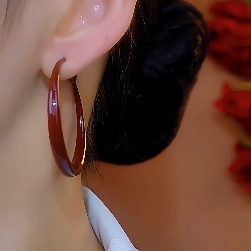 14K Gold-Plated Luxury Plain Hoop Earrings