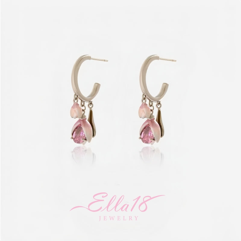 14K Gold-Plated Luxury Tulip Flower Earrings