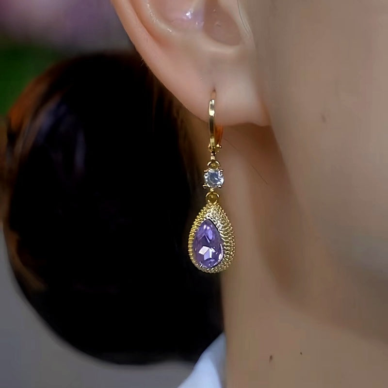 14K Gold-Plated Luxury Water Drop Earrings
