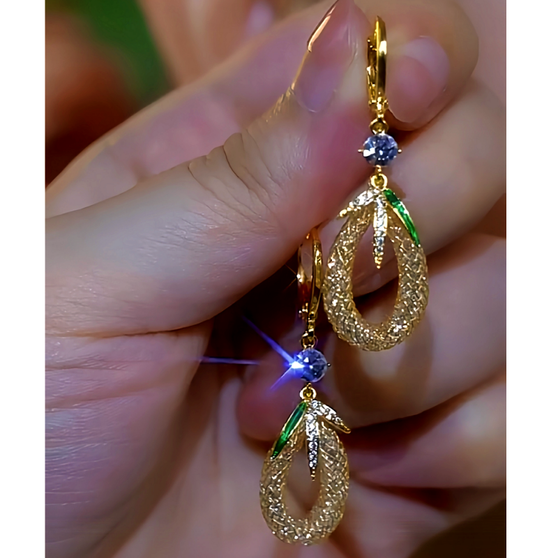 14K Gold-Plated Luxury Zircon Drop Earrings