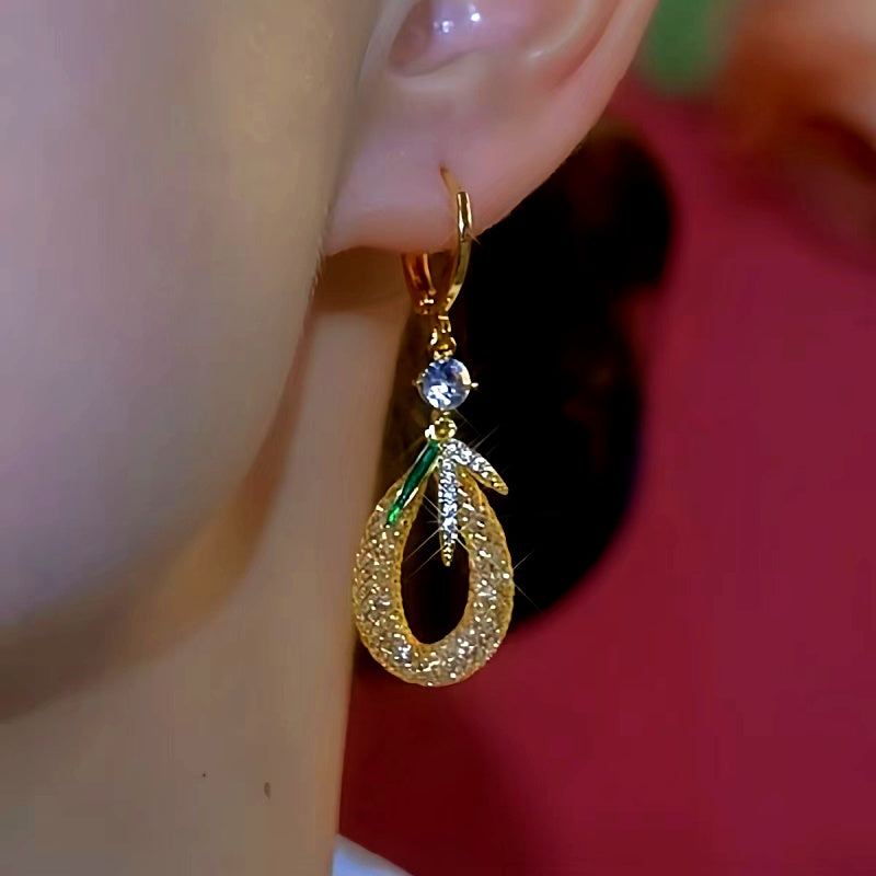 14K Gold-Plated Luxury Zircon Drop Earrings