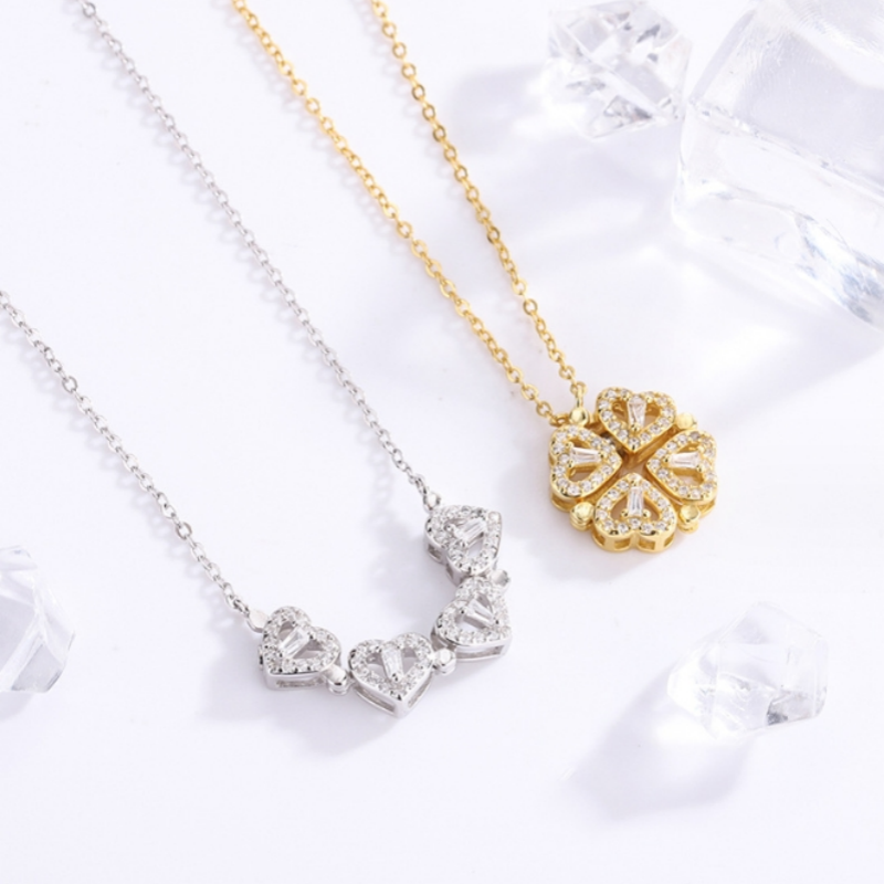 14K Gold Plated Lucky Clover Love Necklaces
