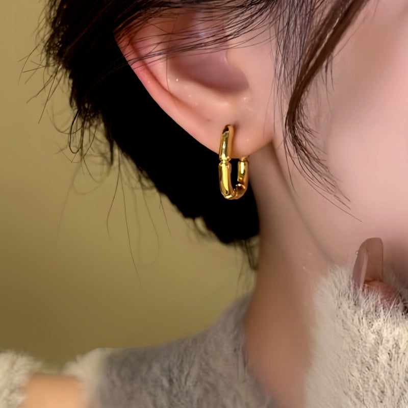 14K Gold-Plated Metal Bamboo Earrings