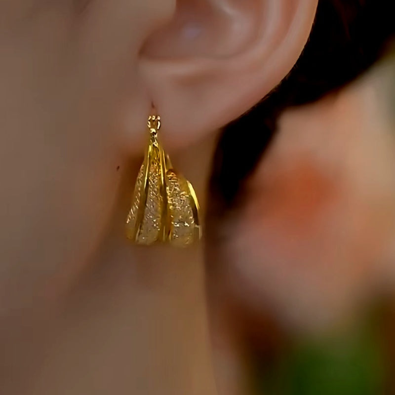 14K Gold-Plated Metal Mesh Crystal Interlocking Earrings