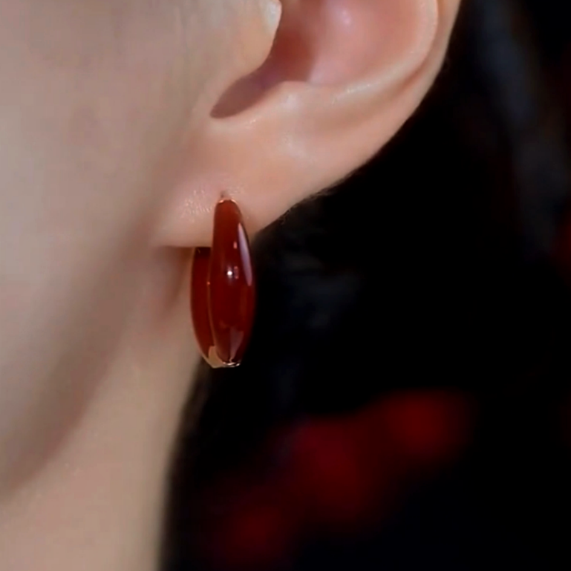 14K Gold-Plated Oil Drop Small Hoop Earrings