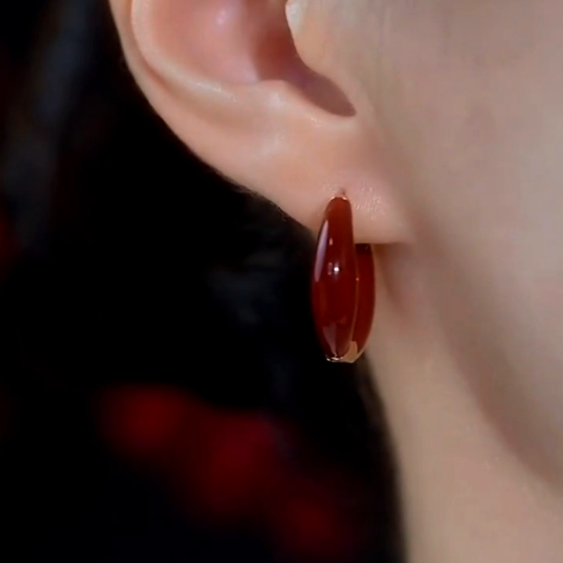 14K Gold-Plated Oil Drop Small Hoop Earrings