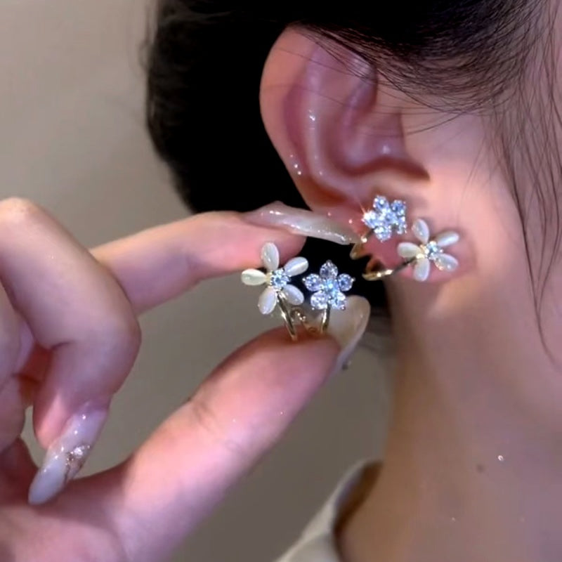 14K Gold-Plated Opal Flower Studs