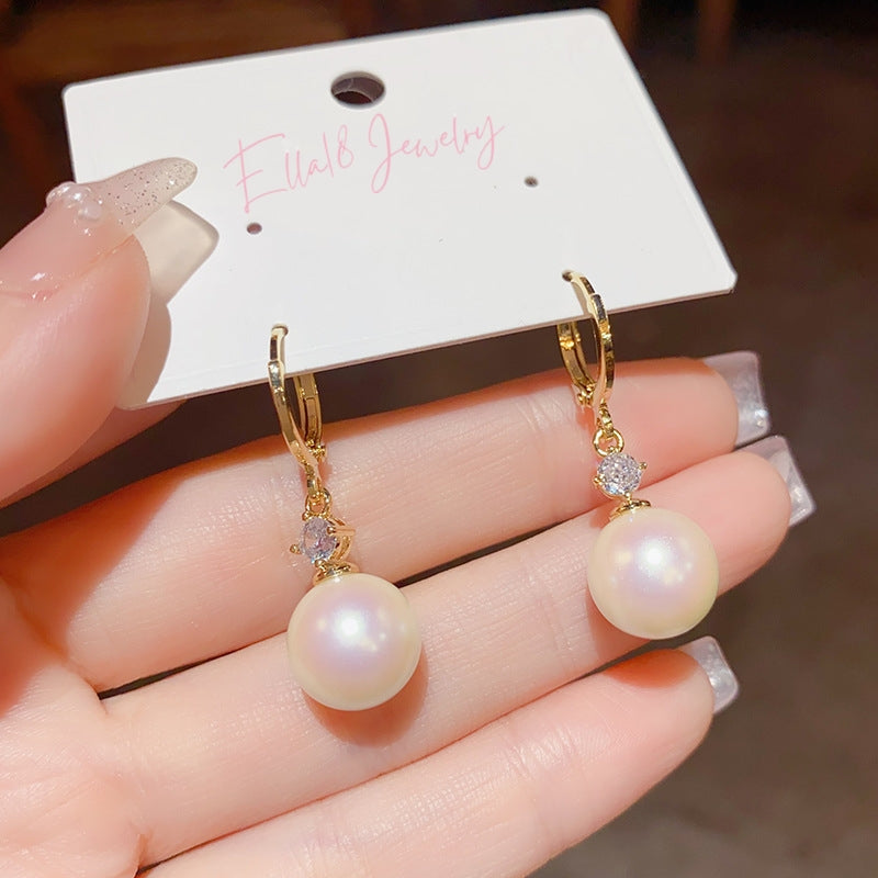 14K Gold-Plated Pearl Earrings