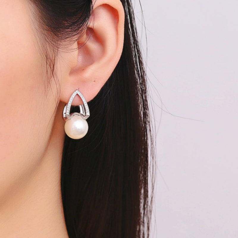 14K Gold-Plated Pearl Earrings