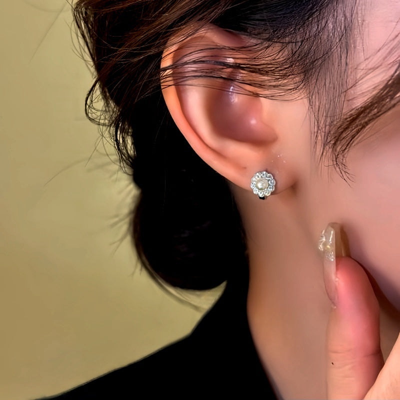 14K Gold-Plated Pearl Flower Earrings
