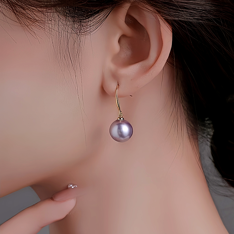 14K Gold-Plated Pearl Pendant Earrings