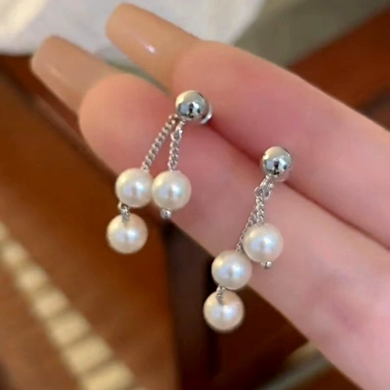 14K Gold-Plated Pearl Tassel Earrings