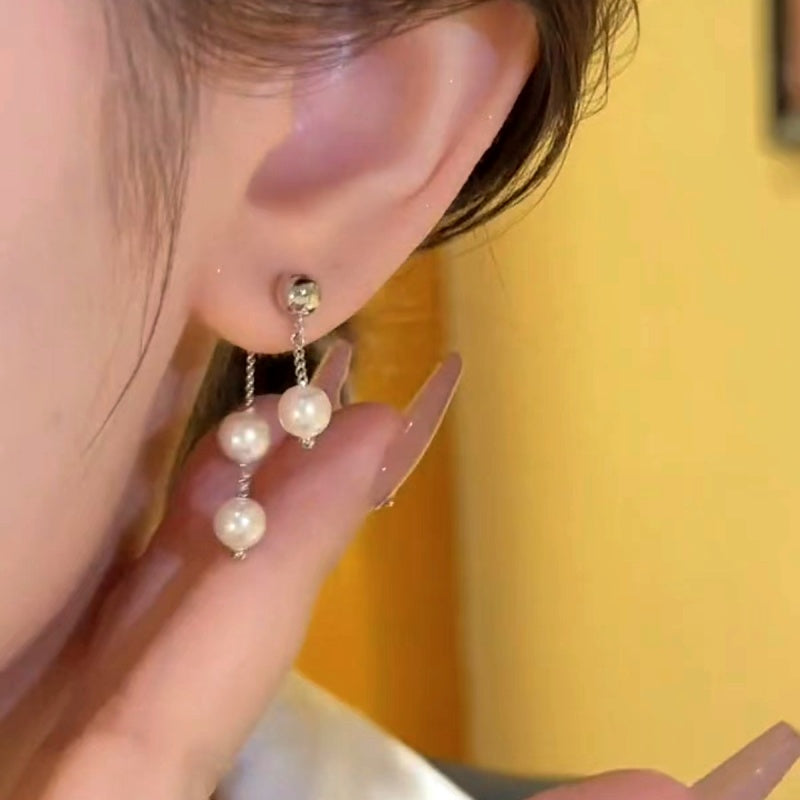 14K Gold-Plated Pearl Tassel Earrings