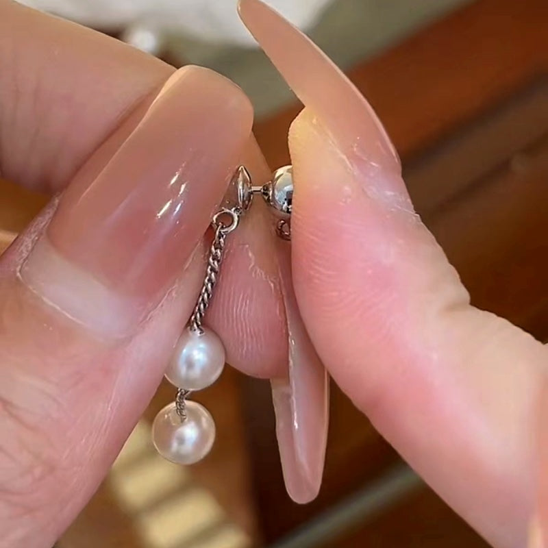 14K Gold-Plated Pearl Tassel Earrings