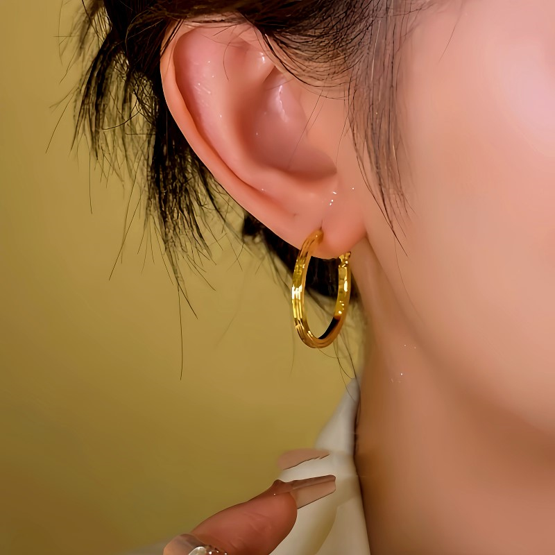 14K Gold-Plated Plan Hoop Earrings