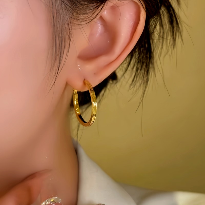 14K Gold-Plated Plan Hoop Earrings