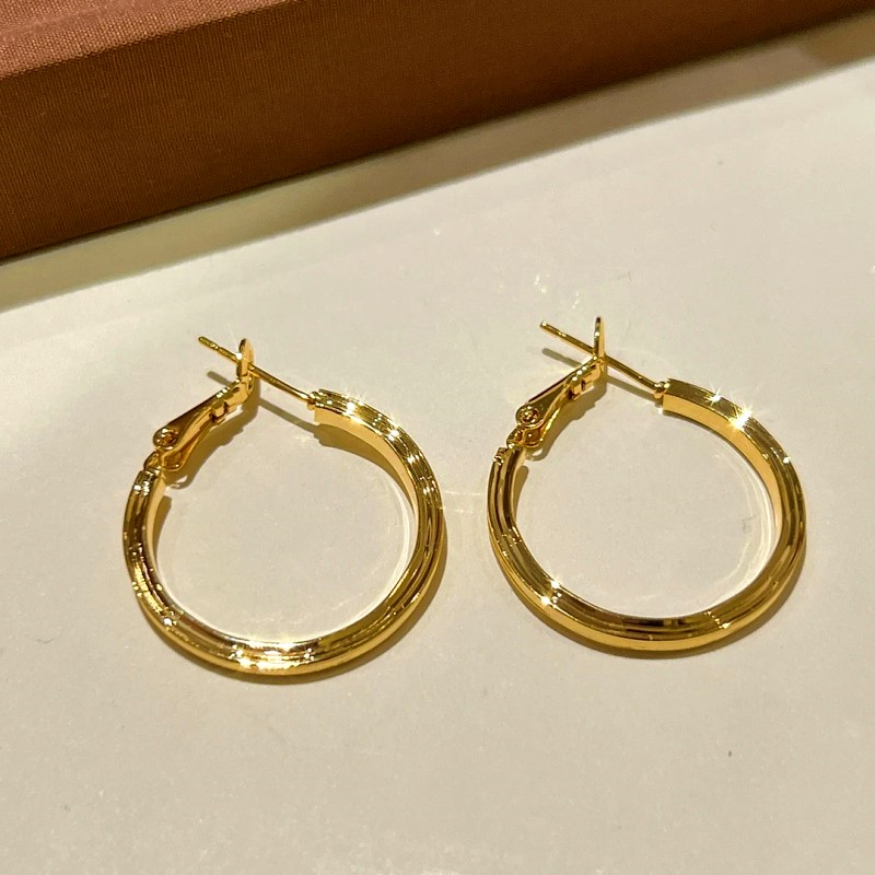 14K Gold-Plated Plan Hoop Earrings