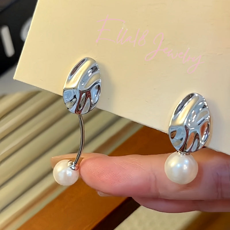14K Gold-Plated Polished Pearl Earrings
