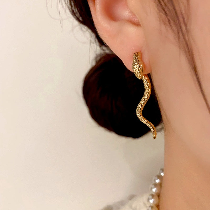 14K Gold-Plated Snake-Shaped Earrings