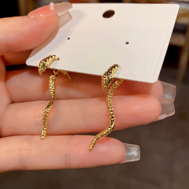 14K Gold-Plated Snake-Shaped Earrings
