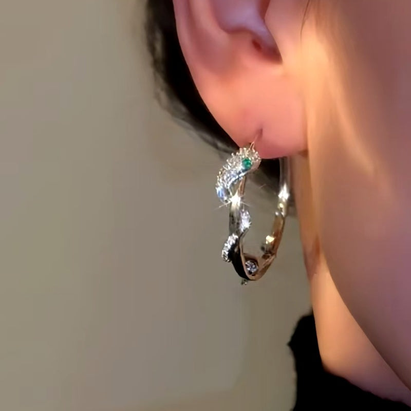 14K Gold-Plated Snake Hoop Earrings
