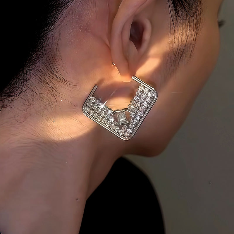 14K Gold-Plated Square Diamond Earrings