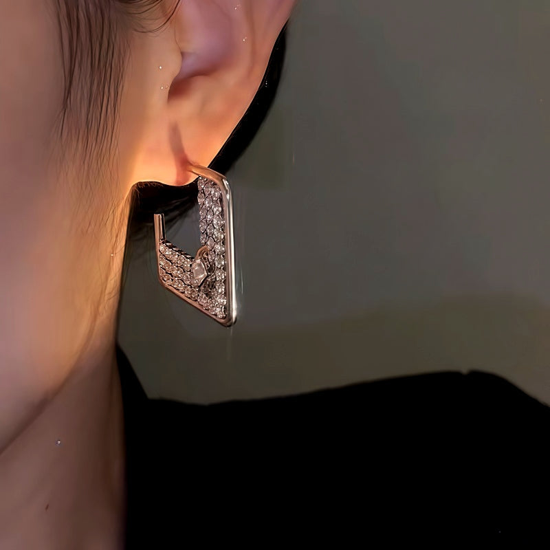 14K Gold-Plated Square Diamond Earrings