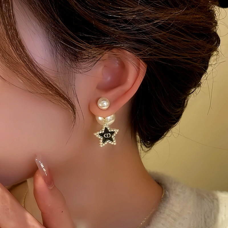14K Gold-Plated Star Tassel Bead Earrings