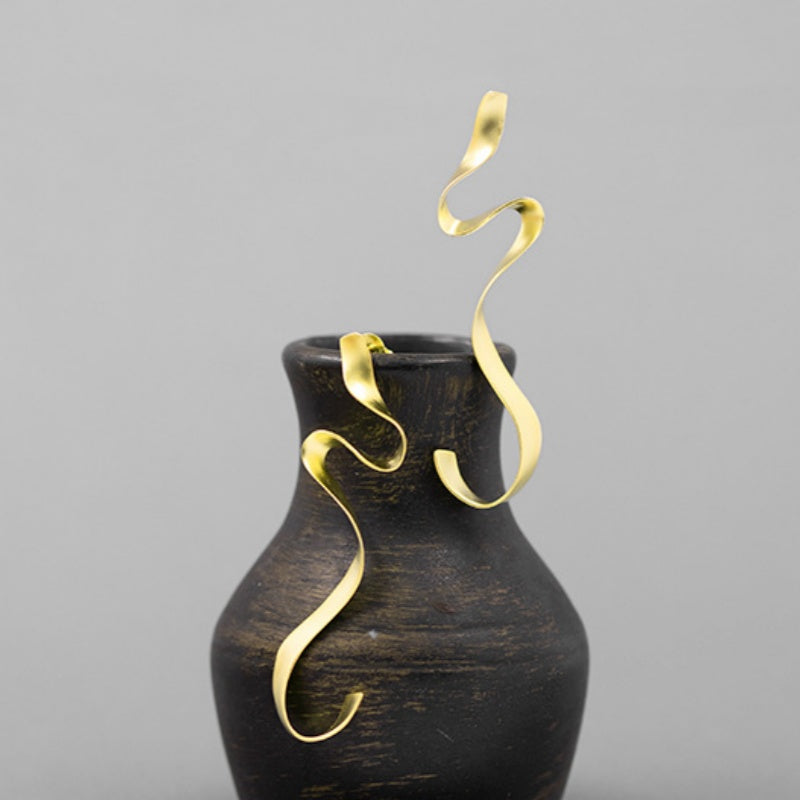 14K Gold-Plated Stylish Wavy Earrings