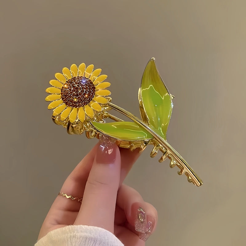14K Gold-Plated Sunflower Hair Clip