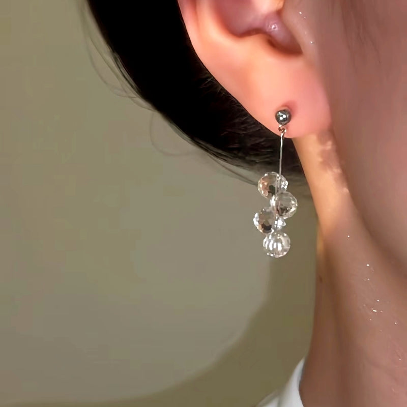 14K Gold-Plated Transparent Crystal Earrings