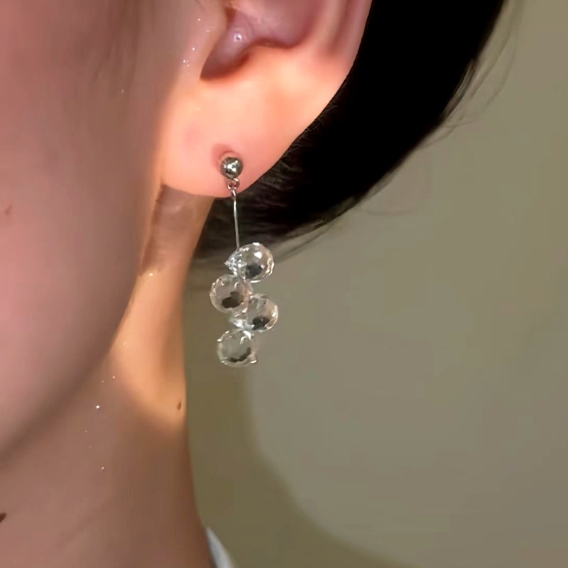 14K Gold-Plated Transparent Crystal Earrings
