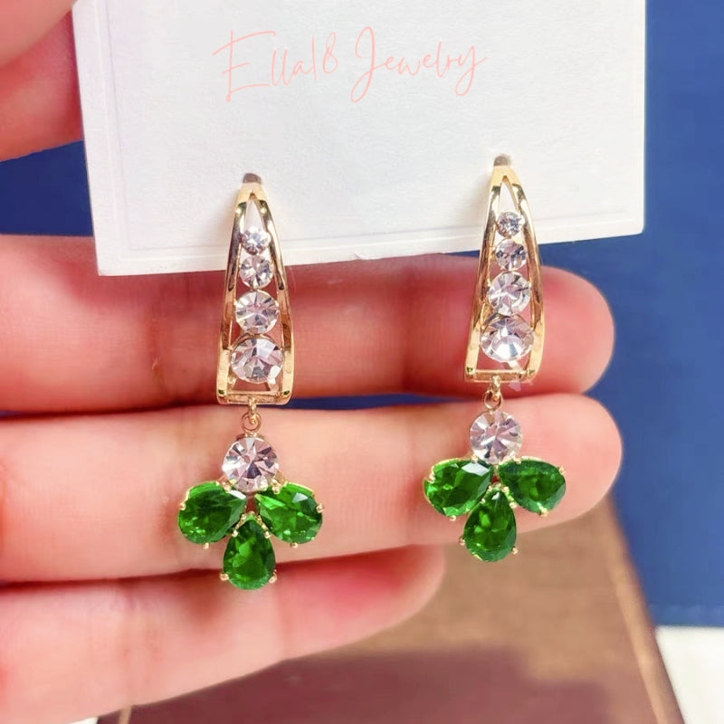 14K Gold-Plated Zircon C-Shaped Earrings