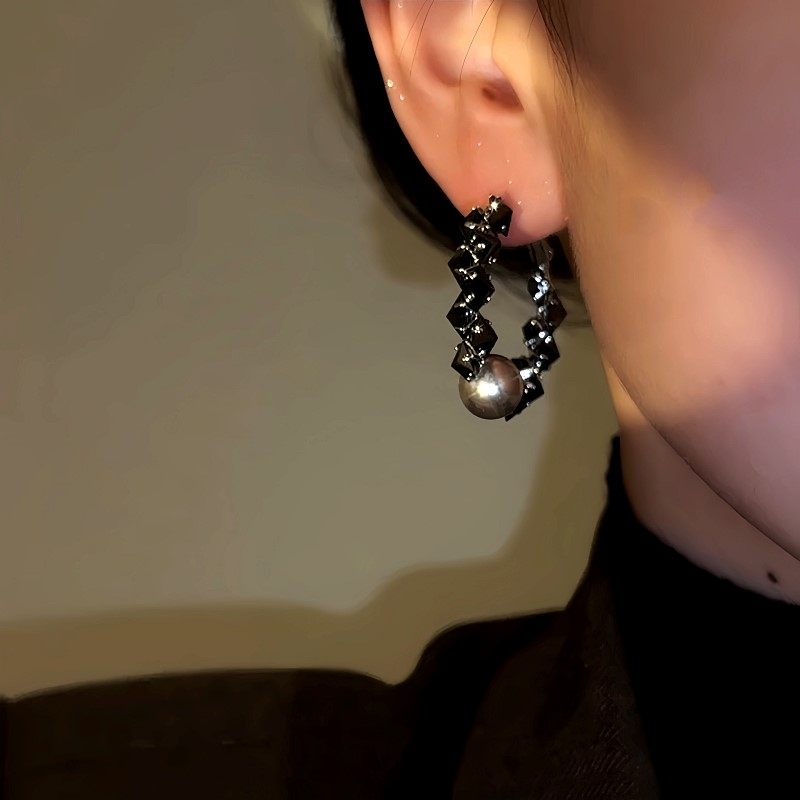 14K Gold-Plated Zircon Crystal Bead Earrings