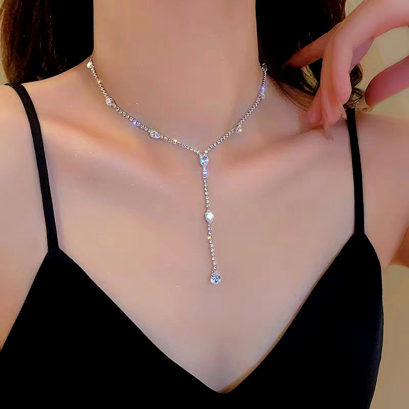 14K Gold-Plated Zircon Diamond Necklace