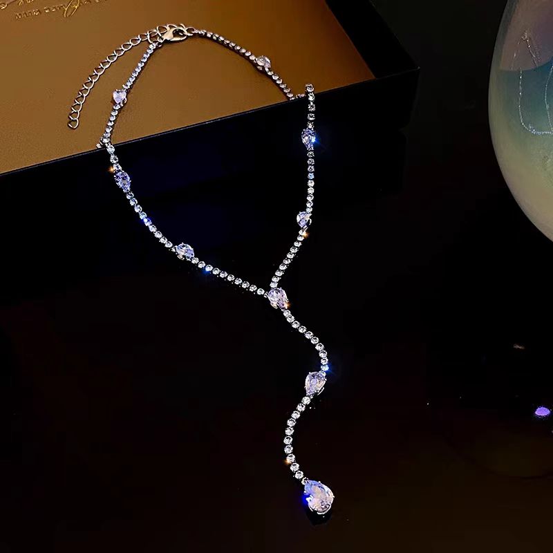14K Gold-Plated Zircon Diamond Necklace