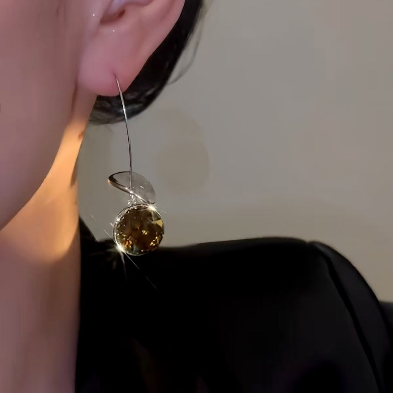 14K Gold-Plated Zircon Ear Hook Earrings