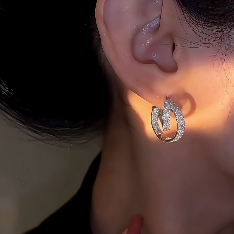 14K Gold-Plated Zircon Earrings