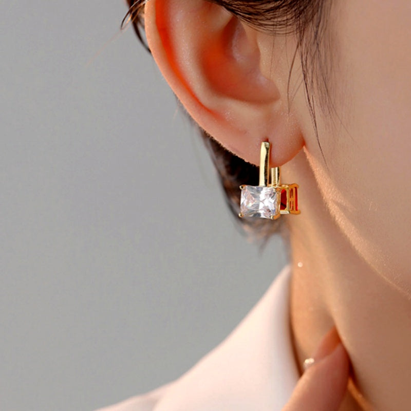 14K Gold-Plated Zircon Earrings