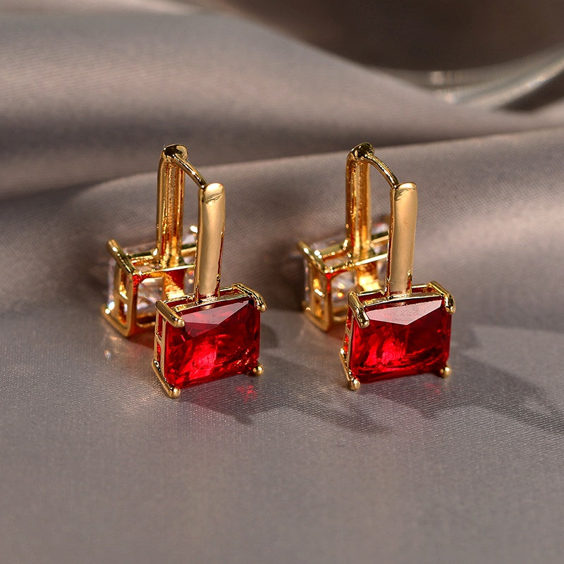 14K Gold-Plated Zircon Earrings