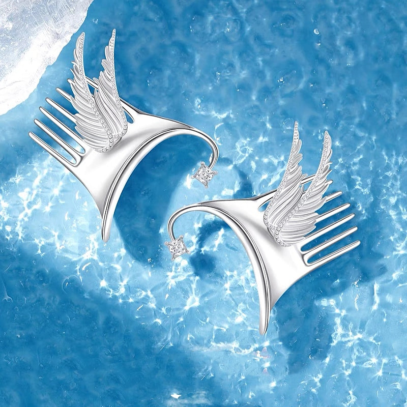 14K Gold-Plated Zircon Fairy Wing Cuffs ( 1 Pair )