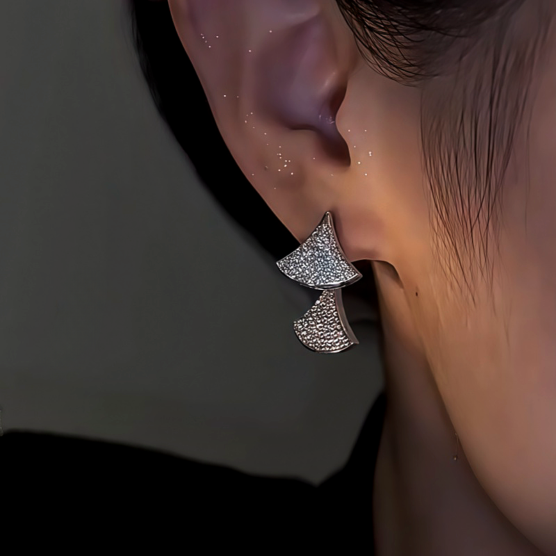 14K Gold-Plated Zircon Front And Back Earrings