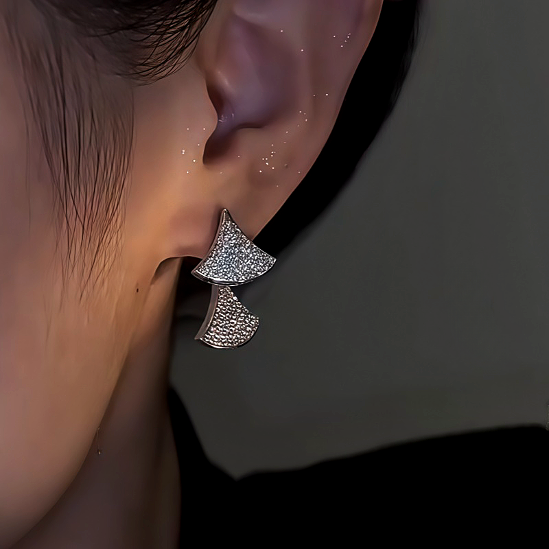 14K Gold-Plated Zircon Front And Back Earrings