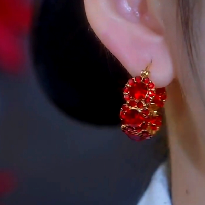 14K Gold-Plated Zircon Hoop Earrings